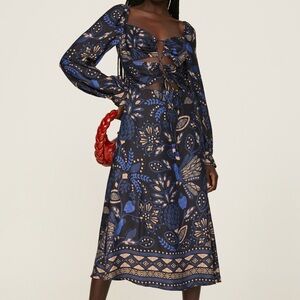 FARM Rio Women's Macaw Forest Cutout Georgette Midi Dress